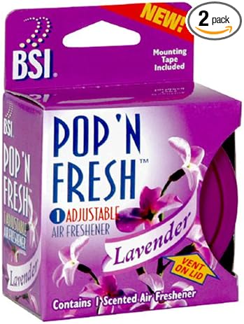 BSI Pop 'N Fresh Adjustable Air Freshener Lavender 12 Count Box (Pack of 2)