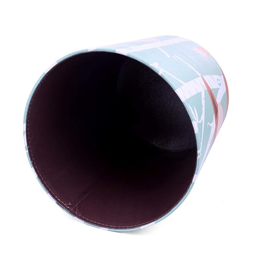 10L/2.64 Gallon Trash Can Decorative Waste Basket PU Leather Waste Paper Basket Waterproof Garbage Can for Bathroom Bedroom Office Kitchen and Living Room - Fox-1
