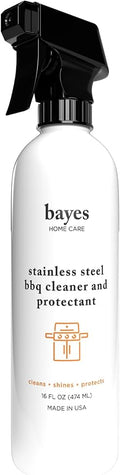 Bayes High-Performance Stainless Steel BBQ Exterior Cleaner and Protectant - Cleans Shines and Protects Stainless Steel Barbecue Surfaces Shields from Outdoor Elements - 16 oz 6 Pack