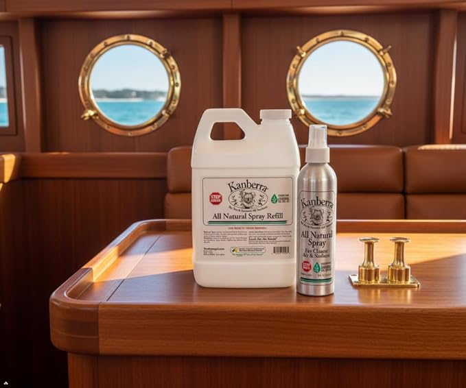 Kanberra Spray Refill - 64 oz. - All-Natural Odor Eliminator &amp Air Freshener for Home Car RV Boat Gym Bag | Eco-Friendly Long-Lasting Tea Tree Oil Formula Safe for Pets and Family.