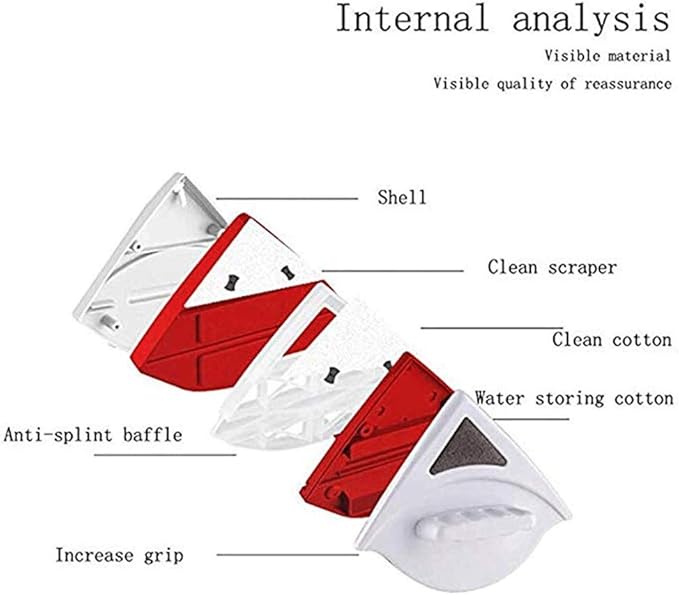 Home Triangle Double Side Magnetic Window Cleaner Glass Surface Wiper Cleaning Brush Double Side Magnetic
