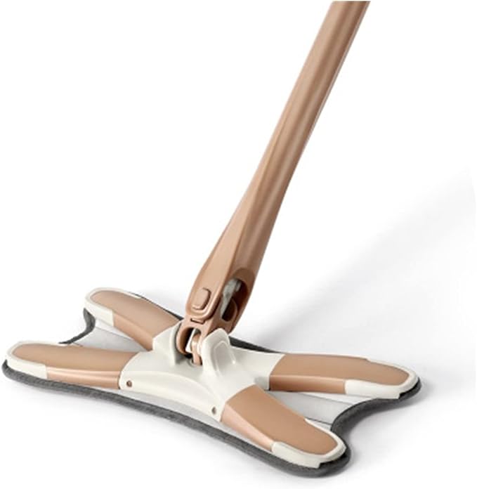 steam mop 2 in 1 Mop Free Hand Washing Flat Mop Lazy 360 Rotating Magic Mop with Squeezing Floor Cleaner Household Cleaning Tool steam Cleaner (Color : White 4pcs rag Size : Medium) (Khaki 1 Mop Pad )
