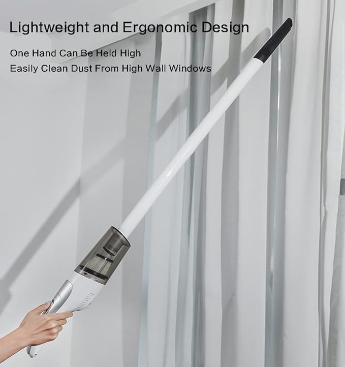 Aoun Lightweight Quiet Vacuum Cleaner Rechargeable Cordless 12KPa Powerful Suction Stick Cordless Upright Cleaners with HEPA Filter Household for Pet Hair Hardwood Carpet