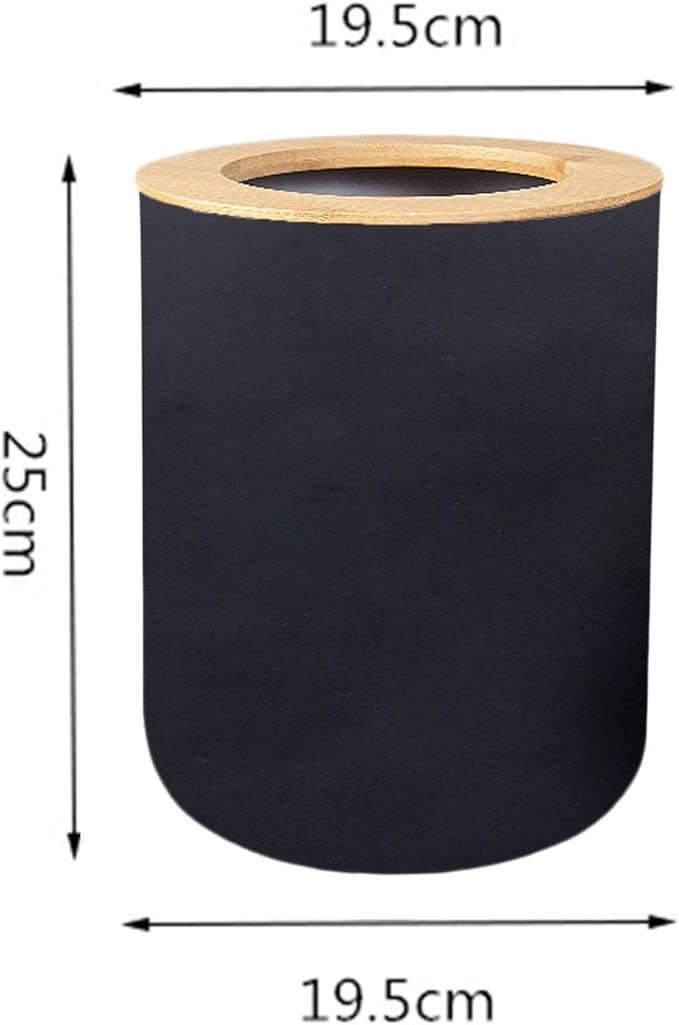 Compact Wastebasket for Bathroom and Bedroom Use Black