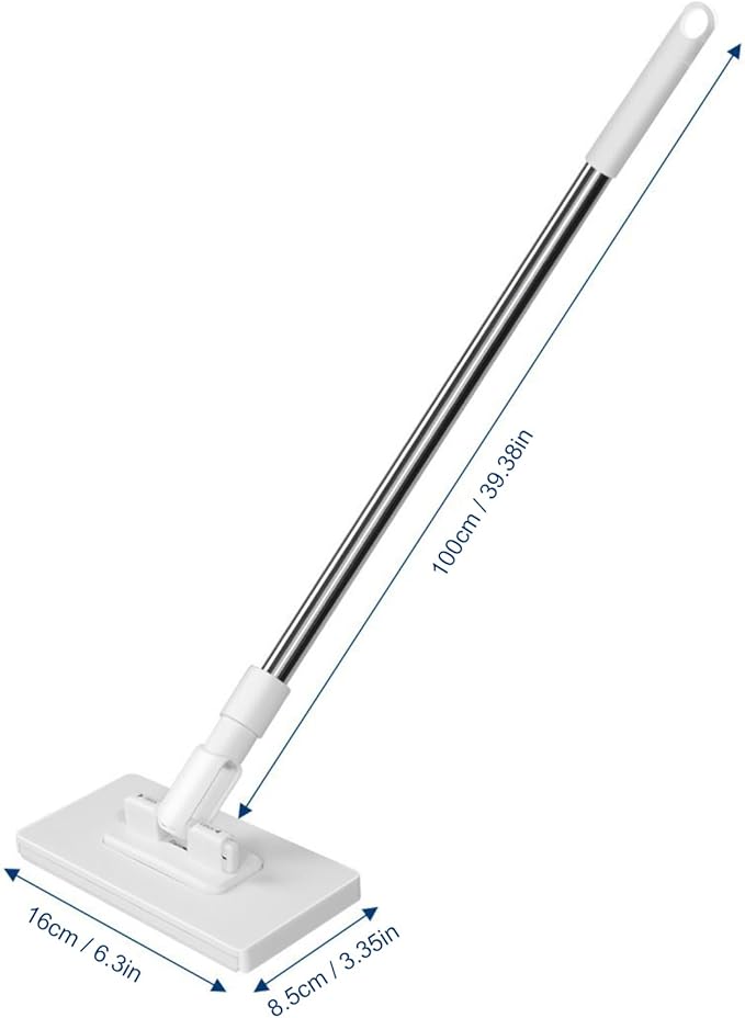 Snap Grip Mini Mop Reusable No-Wash Retractable Gap Dust Cleaner Flat Mops 100cm Long Handle with Locking Head &amp 10pcs Sweeping Cloths for Multi Surfaces Dry &amp Wet Cleaning