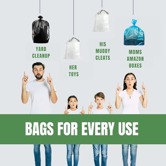 Plasticplace 12-16 Gallon Recycling Trash Bags │1.2 Mil │ Blue Garbage Bags │ 24” x 31” (250 Count)