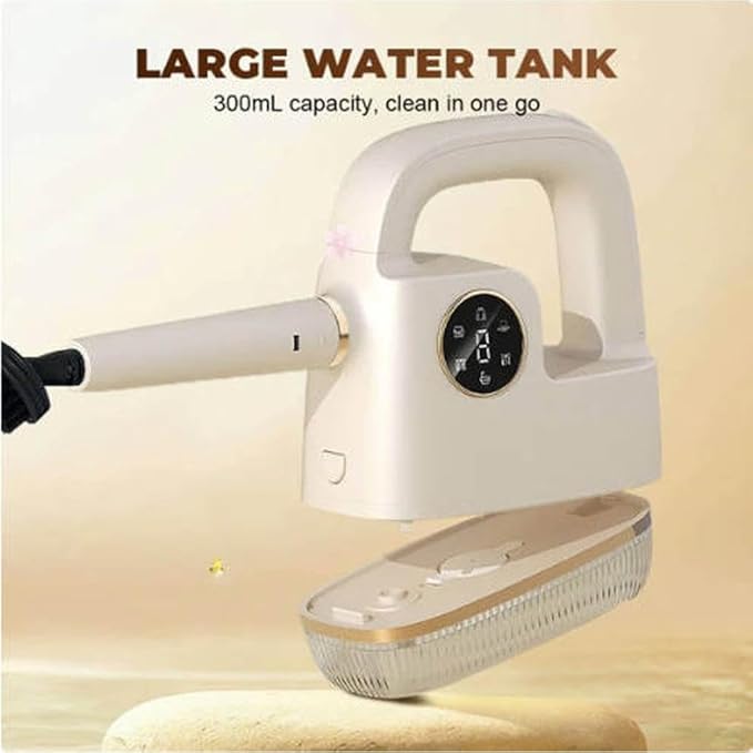 Handheld Steam Cleaner 300ml Tank Supports Steamer for Cleaning High Pressure Steam Cleaner for Home/Car Detailings/Fabric etc. Separate Design|Digital Display|Two Cleaning Methods (White)