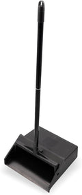 SPARTA Plastic Dust Pan Upright Pan With 2 Piece Handle For Cleaning 11 X 12 X 3.5 Inches Black