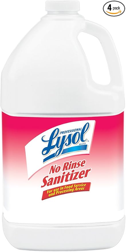 Lysol Professional No Rinse Sanitizer 128 Ounce (Pack of 4)