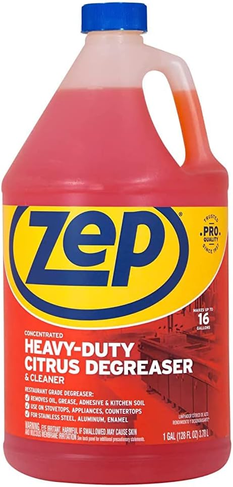 Zep Heavy-Duty Citrus Degreaser Refill - 1 Gallon (Case of 2) ZUCIT128 - Professional Strength Cleaner and Degreaser Concentrated Pro Formula