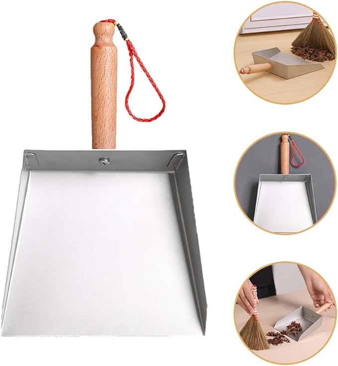 Beaupretty Stainless Steel Small Dustpan with Short Handle Lightweight Metal Dust Pan for Household and Children Compact 8.26X5.51In Tabletop Cleaning Tool