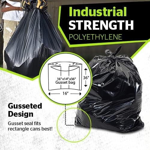 Aluf Plastics 20-30 Gal Black Heavy Duty Garbage Bags 1.2 Mil - 30x 36 - Pack of 1000 - For Contractor Outdoor Construction &amp Storage