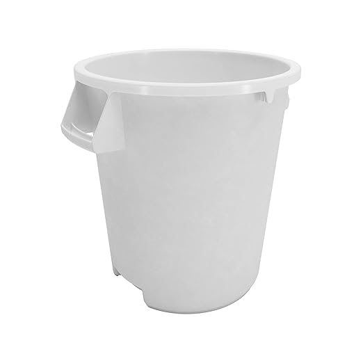 SPARTA Bronco Waste Container Trash Container Round Trash Bin for Disposal 10 Gallons White (Pack of 6)