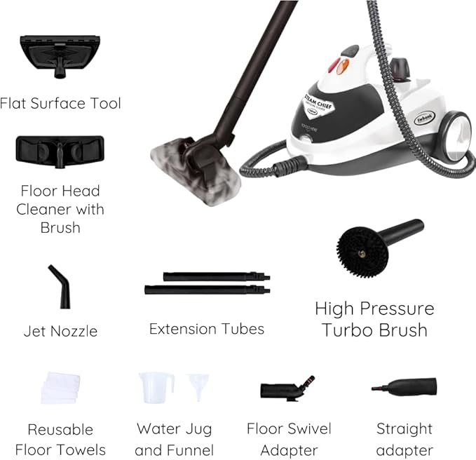 Ewbank 1800W Steam Cleaner with attachments Carpets Tile Floors car Upholstery Bathroom Kitchen Windows Grout
