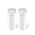 Automatic Motion Sensor Bathroom with Covered Trash Can One Smart Plastic Trash Cans Suitable for Bathrooms Offices Bedrooms Living Rooms (White-2 Pack)