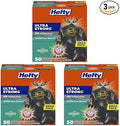 Hefty Ultra Strong Trash Bags Large White Pine Breeze | 30 Gallon | Multipurpose | Black | 50 Count Pack of 3