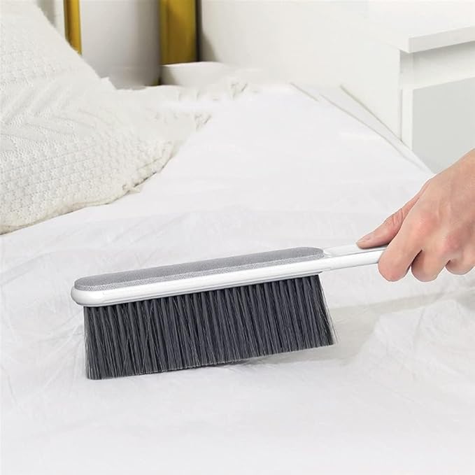 Whisk Broom Hand HeldHand BrushMultifunctional Cleaning Brush Anti-Static Dust Brush Double-Sided Use Suitable for Keyboard Home Sofa Hotel Bed Soft(White)