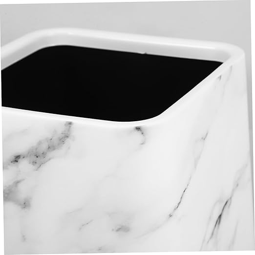 Amosfun Double Layer Marble Wastebasket for Home Kitchen and Office Modern Trash Can No Lid Stylish Trash Bin for Bathroom and Bedroom Decor