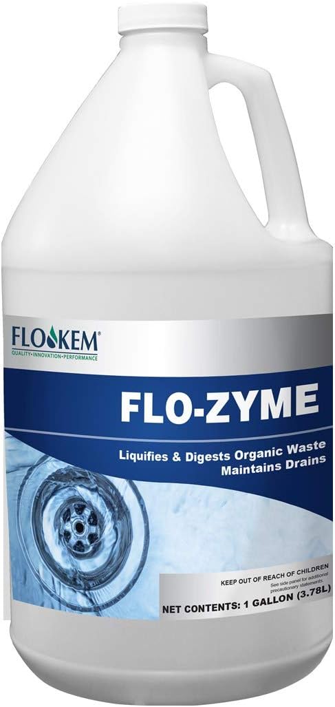 5195 Flo-Zyme Commercial Bio-Enzyme Drain Opener/Deoderizer with Pleasant Scent 1 Gallon Bottle Milky White