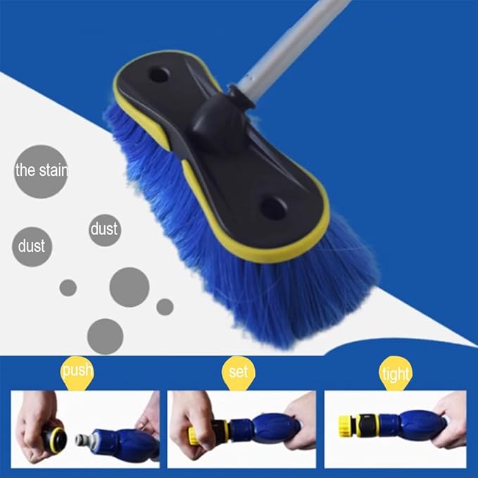Water Fed Pole System Solar Panel Brush and Pole Window Cleaning Brush Equipment Solar Cleaning Brush Water Fed for Glass Cleaning Photovoltaic Cleaner Glass Cleaning Brush.