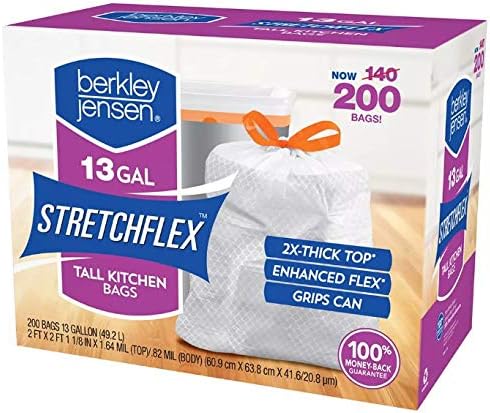 Berkley Jensen 13 Gallon Drawstring Trash Bags 200 ct.