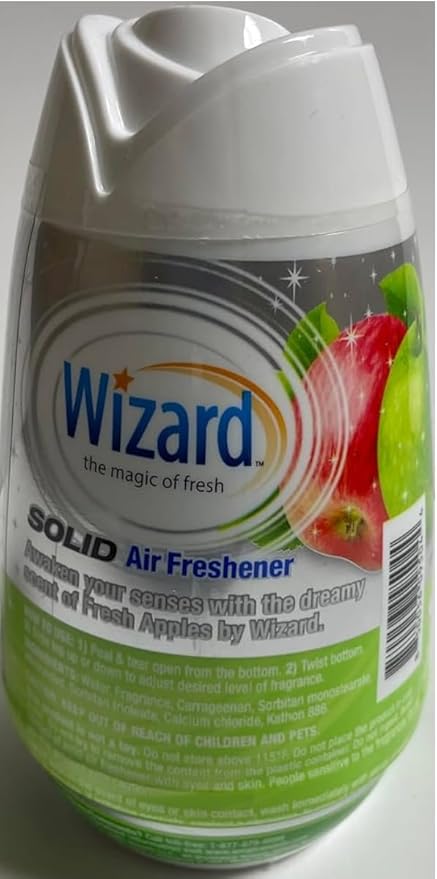 Wizard The Magic of Fresh gel Air Freshener solid air freshener 7.8 oz fresh apple (Pack of 12)