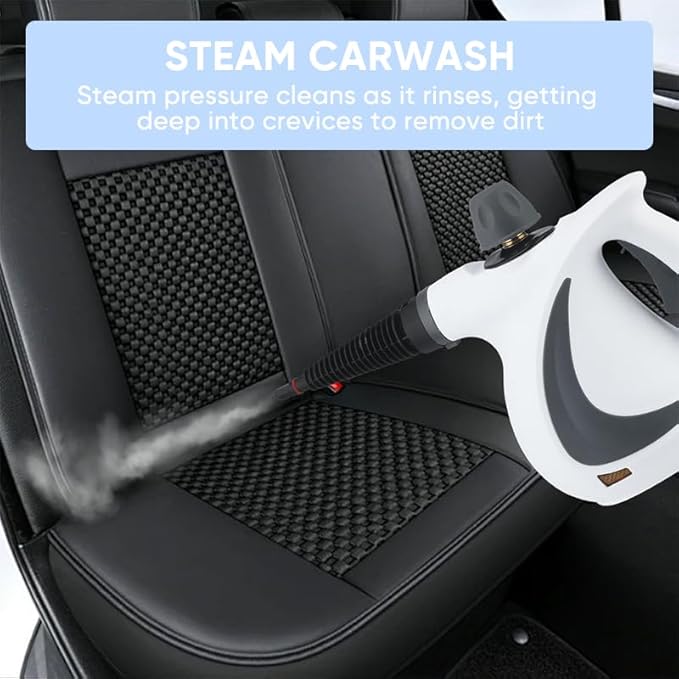 Multi-Surface Natural Steam CleanerPower Washerwith 1 Set Accessories Multi-Purpose Steamer for Home Use Steamer for Cleaning Floor Grout and CarWasher (1 set+Four cloth)