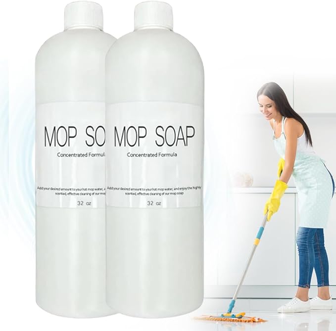 Brazilian Waves Mop Soap Concentrate Multi-Surface Floor Cleaner for Tile Laminate &amp Hardwood Formula for Kitchen Bathroom &amp Home | Crisp Clean Scent (120ML-2PCS)