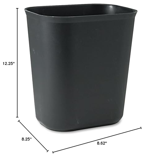 Rubbermaid Commercial Products Fire Resistant Wastebasket 14 Qt/3.5 GAL Black for Hospitals/Schools/Hotels/Offices/Homes