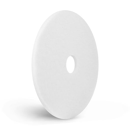 Americo White Super Polish Floor Pad 18 Diameter 3.25 Center Hole 5 Pads/Case Machine Floor Pads for Polishing Dry Floors Made of 100% Recycled Content USA Made