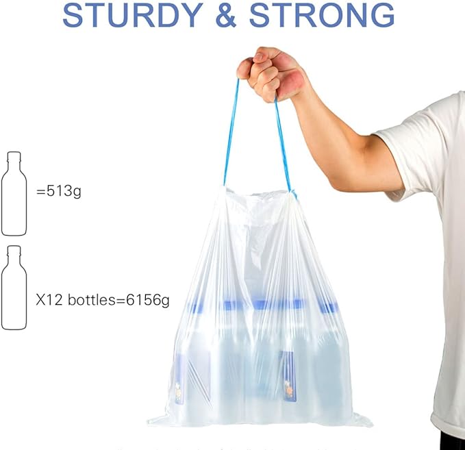 Charmount 120 Count 4 Gallon Drawstring Small Trash Bags/ 270 Counts Large Dog Poop Bags with Handles Bundle