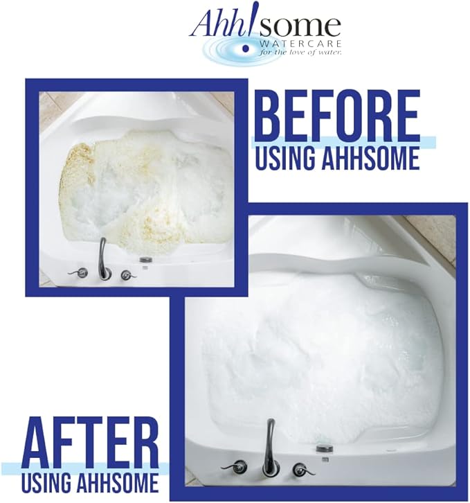 AhhSome Jetted Tub &amp Hot Tub Cleaner Powerful Spa Bath Cleaning Solution for Jacuzzis &amp Whirlpools 1 Gallon (64 Treatments) Professional Grade Septic Safe Solution for Hot Tubs Made in USA