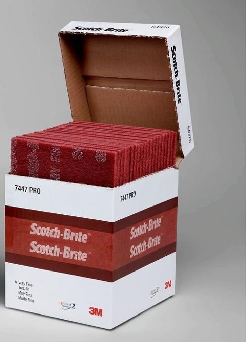 6 x 9 3M 07447 Scotch-Brite Maroon General Purpose Hand Pads (1-Pack of 20 Pads)