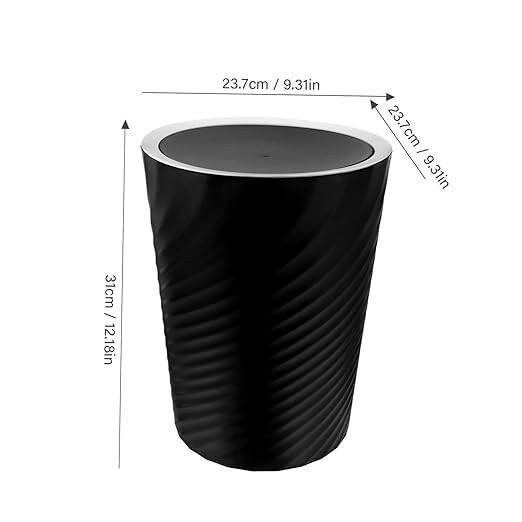 Creative Covered Trash Can Bathroom Litter Bin with Lid for Office Bedroom Living Room Sturdy Plastic Wastebasket for Home Use