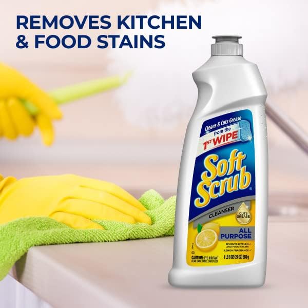 Soft Scrub All Purpose Cleaner Surface Cleanser Lemon 36 Fluid Ounces 6 Count
