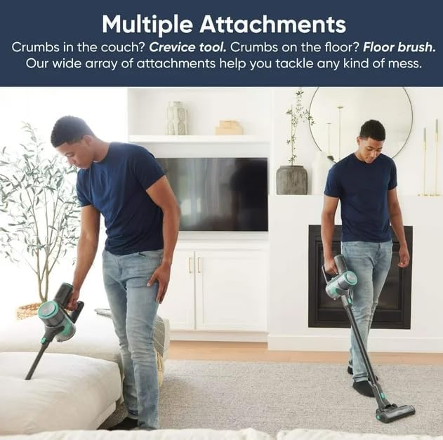 Generic Cordless Stick Vacuum Cleaner for Hardwood Floors and Carpets 20KPa Strong Suction LED Display 3 Modes Up to 40 Min Runtime Wet&ampDry Vacuum for Home Office Black AAA-008