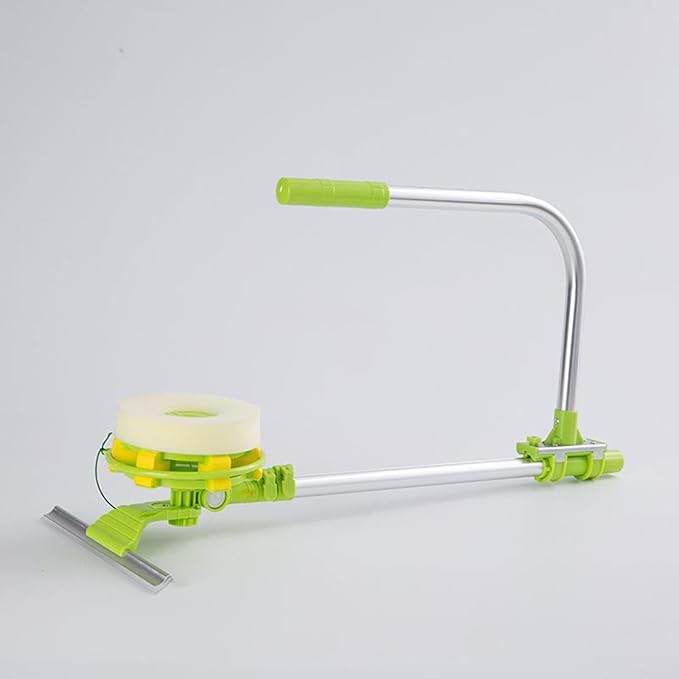 Window Cleaner Squeegee External Window Washer U Shape Window Cleaner Window Squeegee with Long Handle for Car Windshield Tiles Wall Clean (Round Head)
