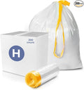 Delight Brands Compatible Trash Bags for Simplehuman Code H Garbage cans - Heavy-Duty 8-9 Gallon Drawstring Liners with 1.2 thickness. Custom fit kitchen waste Bags - 200 count.