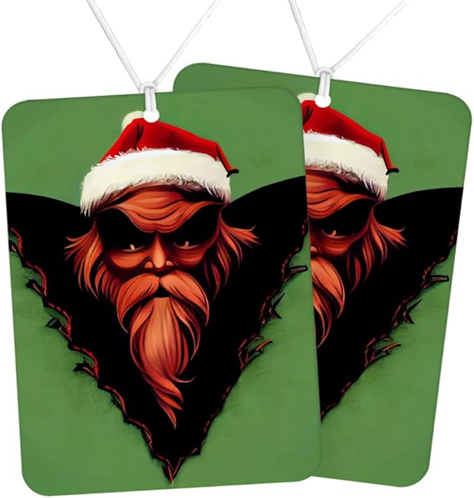 Santa Design Car Freshener Set of 6 - Evil Car Air Freshener - Seasonal Air Freshener for Car