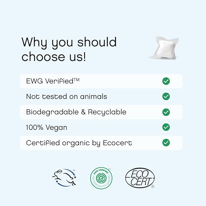 AspenClean | Laundry Pods | Unscented | Clean Detergent for Sensitive Skin | Zero Plastic | Non - Toxic | 100% Natural | EWG Verified - 36 Count