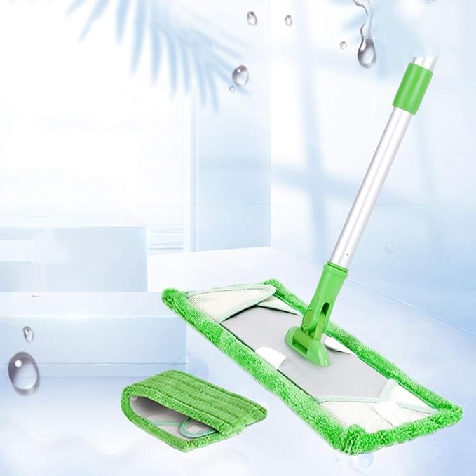 Microfiber Floor Mop Flat Pads and Stainless Steel Handle with Extension