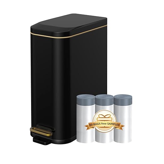 Bathroom Trash Can with Soft Close Lid 15L/ 4 GallonRectangular Trash Can with Removable Wastebasket Step Pedal Slim Wastebasket for Bedroom Home OfficeB