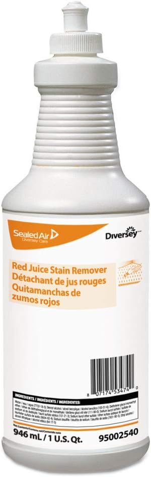 Diversey Care 95002540 Red Juice Stain Remover 32 oz Bottle 6 Bottles/Carton