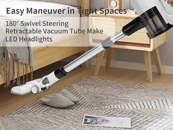 Cordless Vacuum Cleaner Rechargeable Lightweight Handheld Vacuum Portable Stick Vacuum for Home Pet Hair Carpet and Car Cleaning(GR Pro)