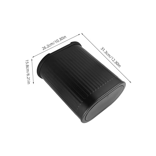 Bathroom Trash Can with Press Top Lid Compact Garbage Bin for Narrow Spaces Stylish Plastic Wastebasket for Toilet Bedroom Kitchen Living Use