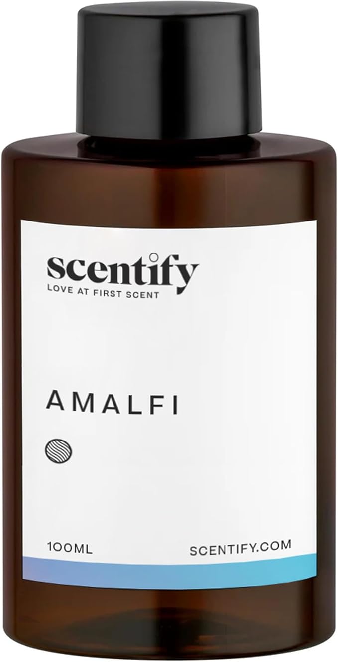 Scentify Amalfi Aroma Oil Refill Scent for Oil Diffusers - Lemon Jasmine Orchid Amber Musk Scents - Luxurious Relaxing Aromatherapy Diffuser Fragrance 100ml 3.38 oz