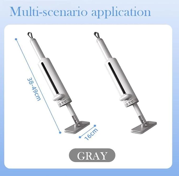 Mini Mop for Small Spaces Portable Self-Squeeze MopSmall Dust Mop Desktop Cleaning Short Handle Mop for RV Bathroom Kitchen with Crevice BrushSilicone Squeegee &amp 2 Reusable Microfiber Pads
