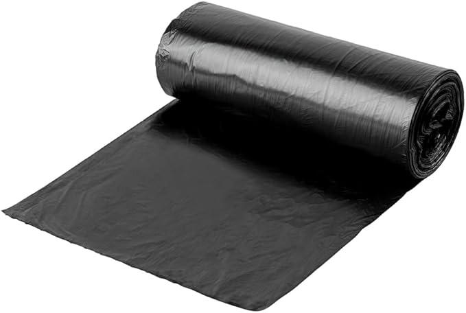 Restaurantware RW Clean 13 Gallon Trash Bags 1000 Light-Duty Garbage Can Liners - Fits 12-16 Gallon Trash Cans Stretchable Black Plastic Bin Liners With Star Seal Bottom