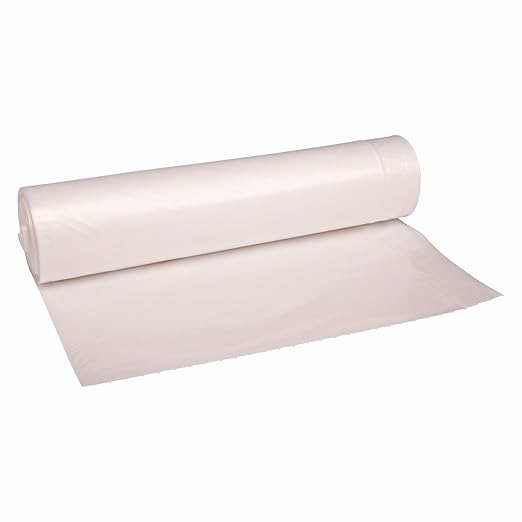 Boardwalk Recycled Low-Density Polyethylene Can Liners 56 Gallon Garbage Bags 1.1 mil 43 x 47 Clear 10 Bags/Roll 10 Rolls/Carton