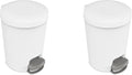 Sterilite 1.6 Gallon StepOn Wastebasket w/Lid Small Plastic Trash Can for the Bathroom Bedroom or Dorm Pedal and Liner White 2-Pack